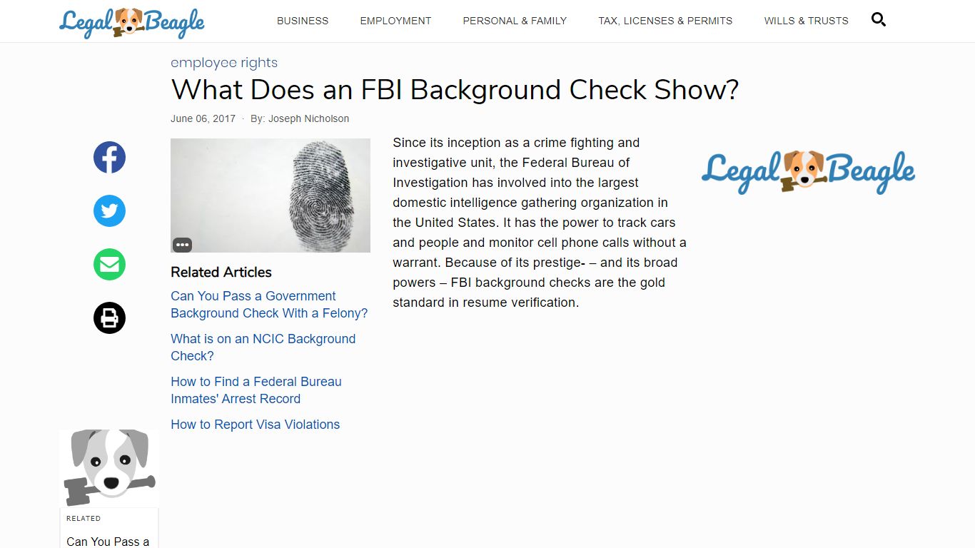 What Does an FBI Background Check Show? | Legal Beagle